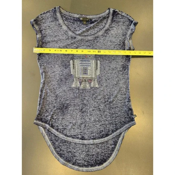 Tunic Shirt Size S Star Wars Rock & Republic Studded R2-D2 Short Sleeve High Lo - Picture 6 of 11